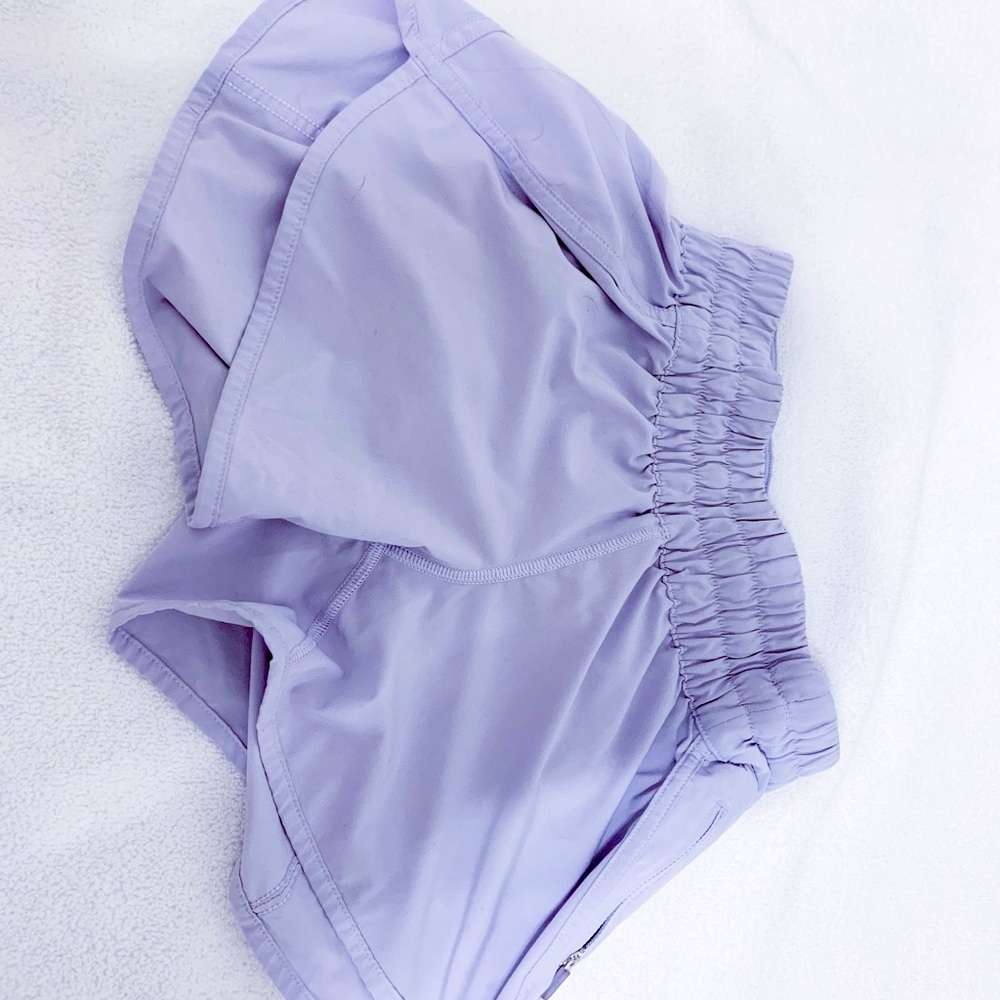 Light purple lululemon tracker shorts